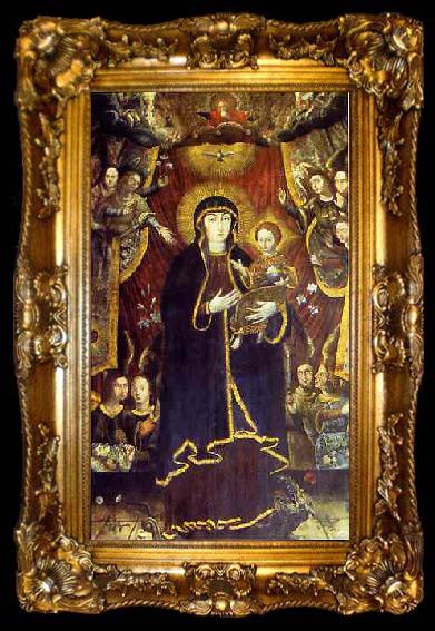 framed  Krzysztof Aleksander Boguszewski Virgin Mary on the dragon surrounded by angels., ta009-2